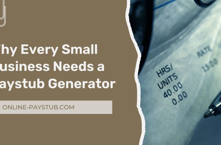  Why Does Every Small Business Need a Paystub Generator?