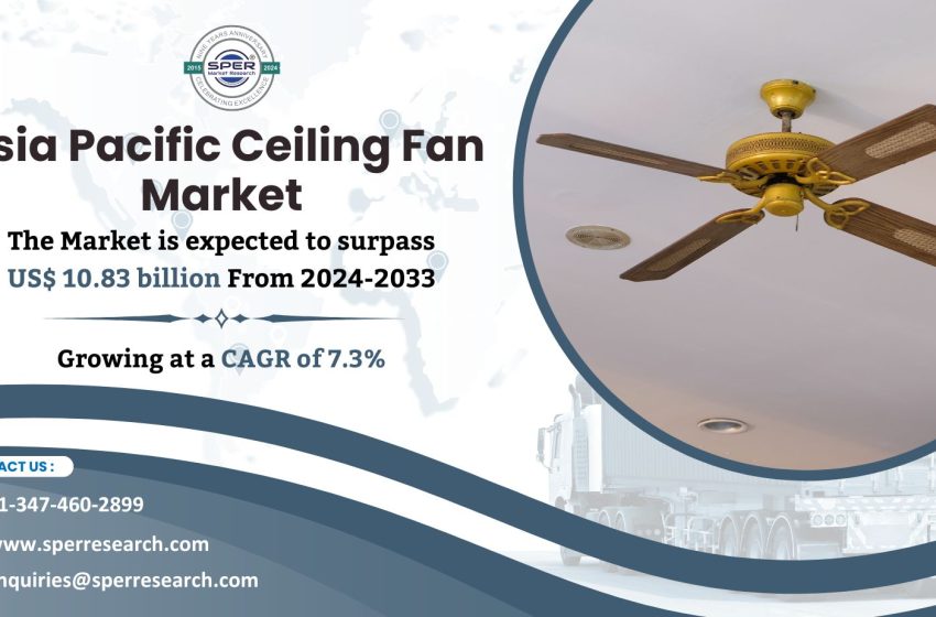  Asia Pacific Ceiling Fan Market Demand Growth 2024, Key Trends, Challenges, Future Opportunities, Forecast Analysis till 2033: SPER Market Research