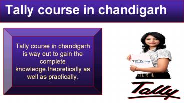  Tally Course in Chandigarh